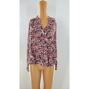 The Limited Multicolor "Dot" Crossover Blouse (Size Medium)